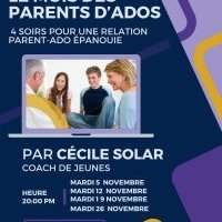 Webinaires. Novembre, le mois des parents d'ados. « Atelier : Booster la confiance et l'estime de soi de mon ado. »